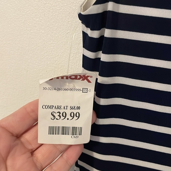 American Living Navy and White Strip Dress NWT - Picture 6 of 7